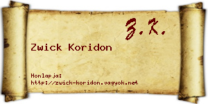 Zwick Koridon névjegykártya